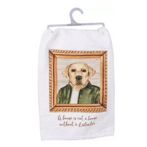 House is not a Home Yellow Lab Labrador Retriever Primitives by Kathy Dish Towel